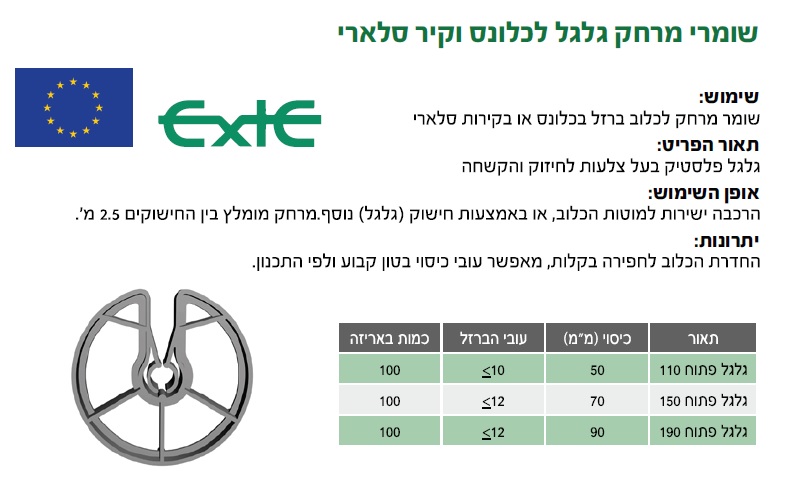 שומר מרחק גלגל לקלונס 110 מ"מ — מידות ופרטים